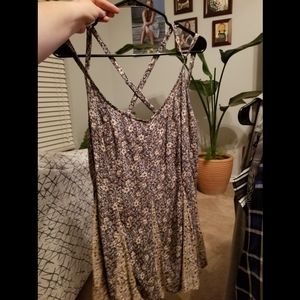 Brown and tan floral flair top torrid sz 3